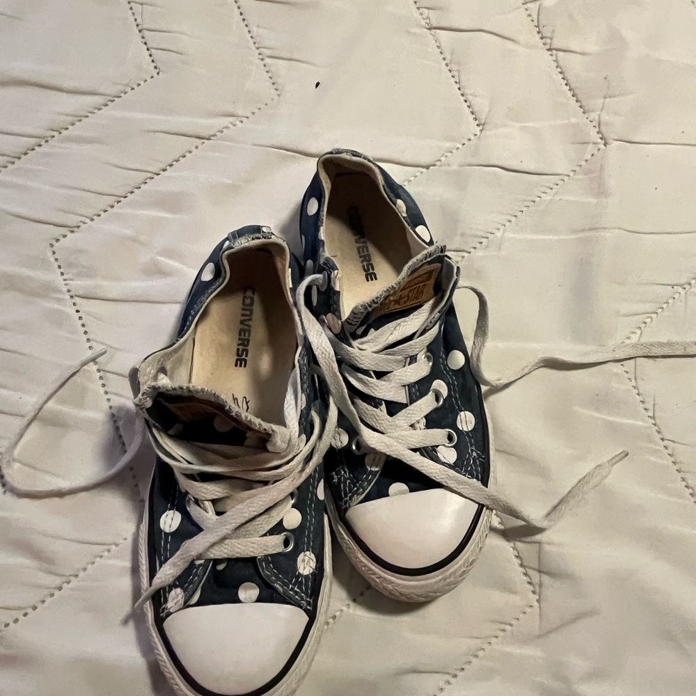 Converse Kids' Sneakers - Blue and White Polka Dot